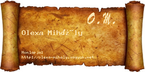 Olexa Mihály névjegykártya